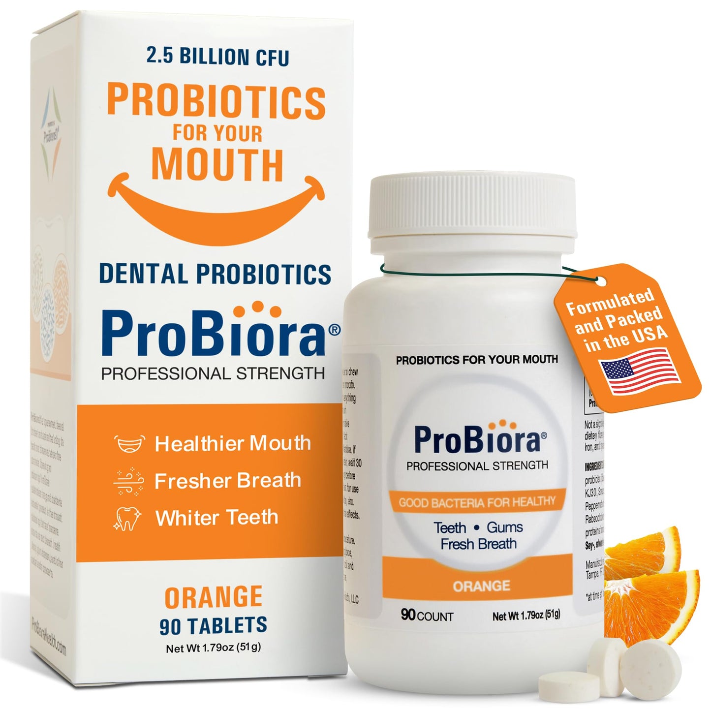 ProBiora Professional Strength Oral Probiotics for Teeth and Gums | Dental Probiotic for Oral Health | Bad Breath Treatment for Adults | Tooth Whitening