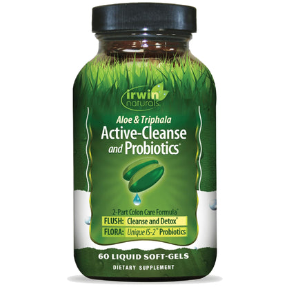 Irwin Naturals Aloe & Triphala Active Cleanse + Probiotics - 60 Liquid Softgels - Natural Digestive Support - Gentle, Effective Detox
