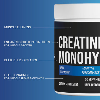 CorVive Creatine Monohydrate - Pure & Unflavored Creatine Powder - Vegan, Gluten Free, No Additives, Non-GMO - Easy-Mix Formula for Strength & Performance Support