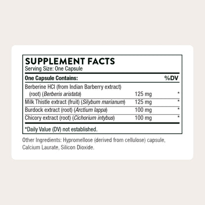 THORNE - Liver Cleanse - Milk Thistle & Berberine Supplement with Burdock & Chicory Extracts - Herbal Blend Supports the Liver’s Natural Detoxification Function
