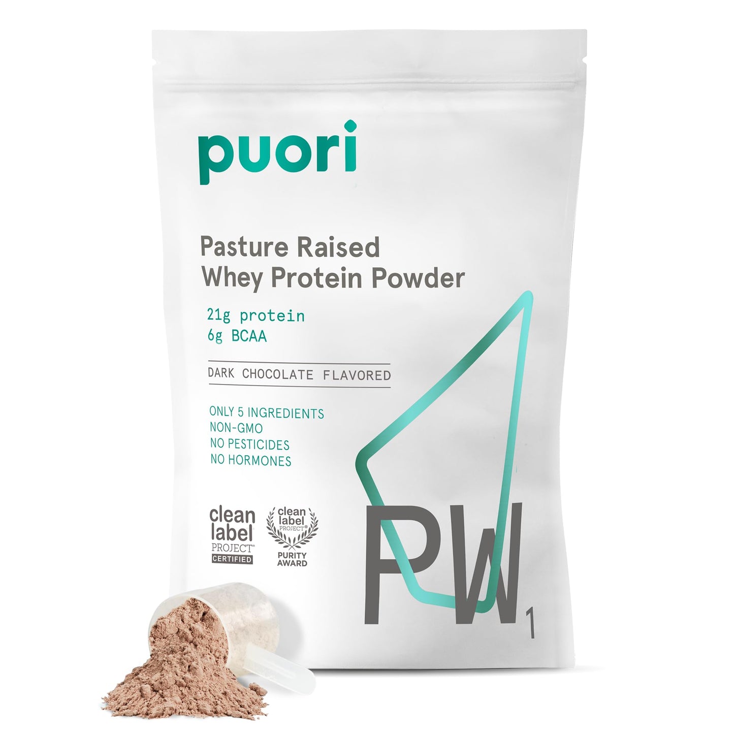 Puori Whey Protein Powder, Dark Chocolate - PW1 Pasture-Raised, Grass-Fed Whey Protein Powder Drink Mix containing BCAA Amino Acids - Post-Workout Supplement for Muscle Gain & Recovery - 30 Servings Puori buy supplements Au