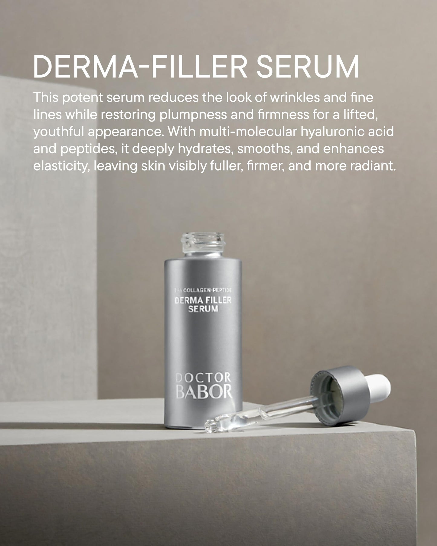 DOCTOR BABOR Lifting Derma Filler Serum, Collagen Peptide Complex, Firmer Smoother Complexion, Hyaluronic Acid Hydrates & Plumps Skin, Reduce Wrinkles
