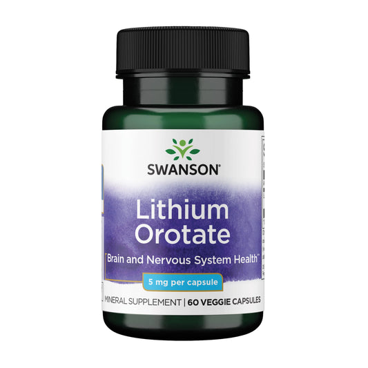 Swanson Lithium Orotate Mood and Memory Support Supplement for Stress-Prone Adults Seeking Emotional Wellness