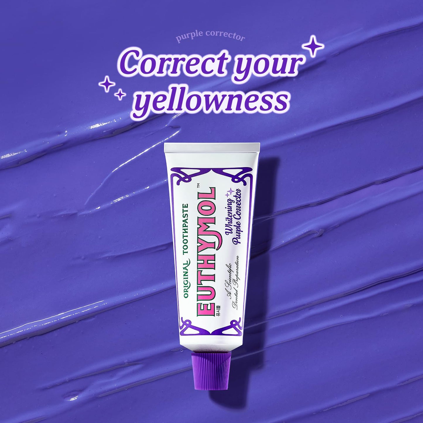 Euthymol Purple Whitening Toothpaste (3.7 fl oz) – for Yellow & Sensitive Teeth | Violet Tone-Up Formula, Instantly Brightens,