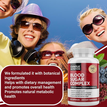 OIMTUE Blood Sugar Complex Supplement – Levels with Cinnamon, Chromium & Bitter Melon ，20 Active Ingredients