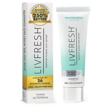 LIVFRESH Toothpaste Gel, Clinically Proven to Remove Plaque 250% Better, Improves Gum Health 190% Better, Prevents & Reduces Tartar