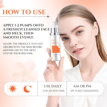 Ragkun 20% Vitamin C Serum, Retinol Serum for Face, Dark Spot Remover for Face, CE Ferulic Acid, Hyaluronic Acid, Hydrate & Plump Skin Care