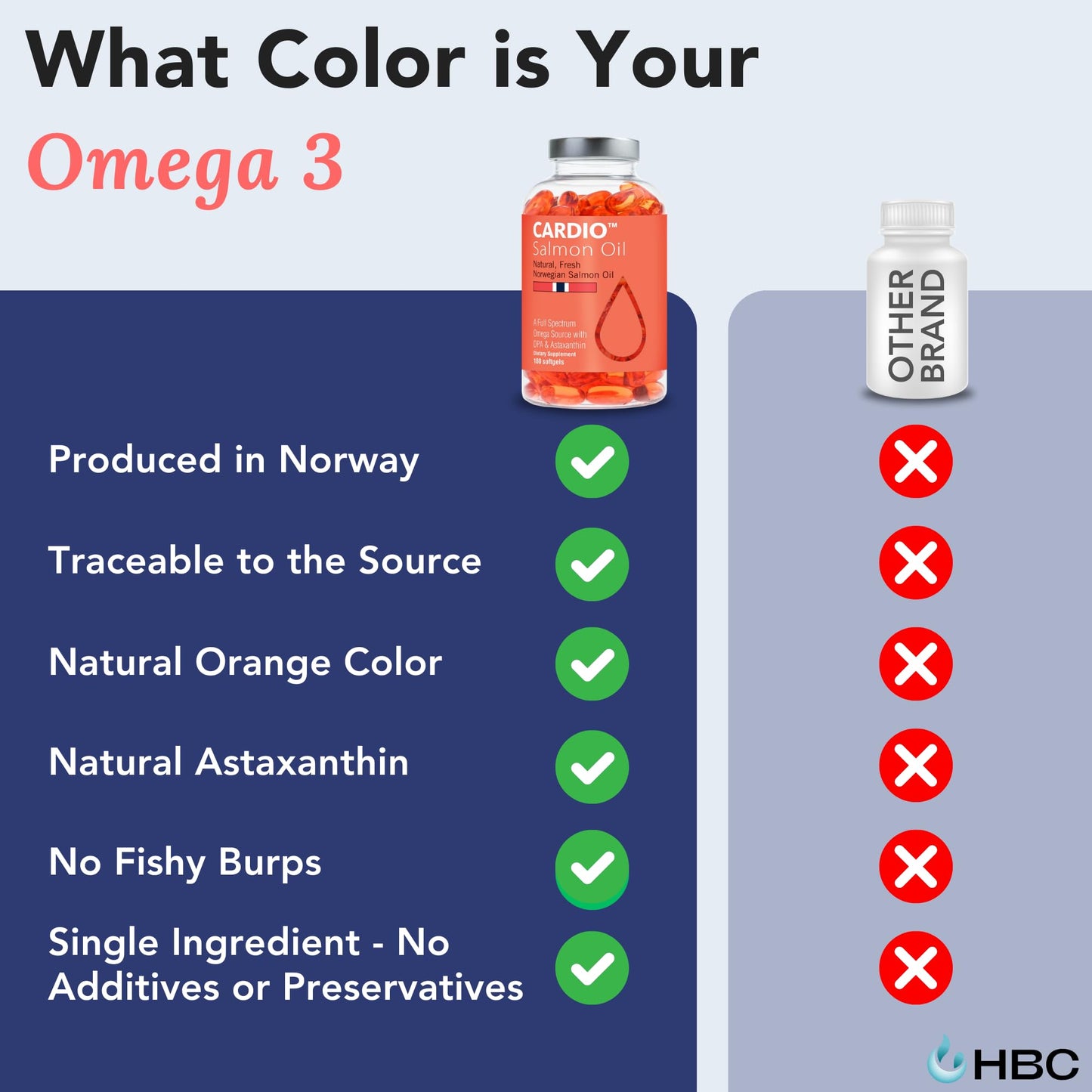 High Strength Omega 3 Fish Oil - 1000mg, Norwegian Salmon Oil with EPA & DHA, No Burping or Aftertaste, Omega 3 Fatty Acids Supplement for Eye