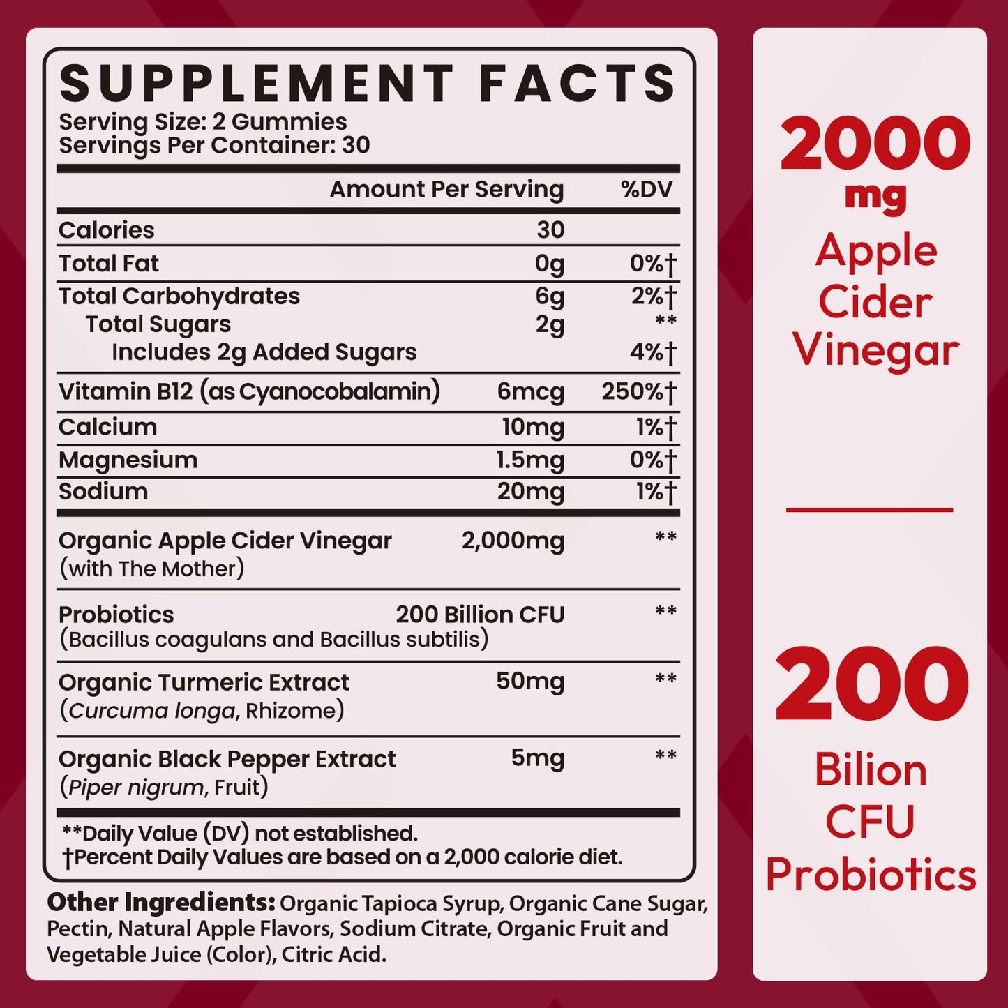 Apple Cider Vinegar Gummies 2000mg, Keto ACV Gummies with Probiotics, Keto Support & B12, Apple Cider Vinegar with Mother for Digestion, Metabolism,