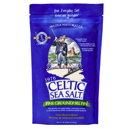 Celtic Sea Salt Fine Ground – Unrefined Mineral Salt, Sustainably Harvested, GMP Certified, Lab Tested – Baking, Cooking, Hydration,