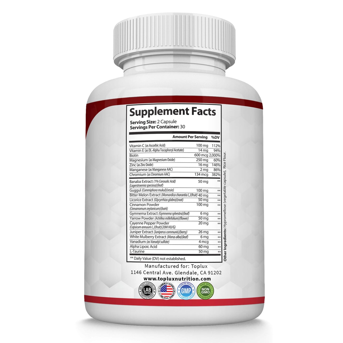 Blood Sugar Complex Supplement - Supports Healthy Blood Sugar Levels Already Within Normal Range All Natural with Cinnamon, Bitter Melon, Chromium, Mulberry, Al
