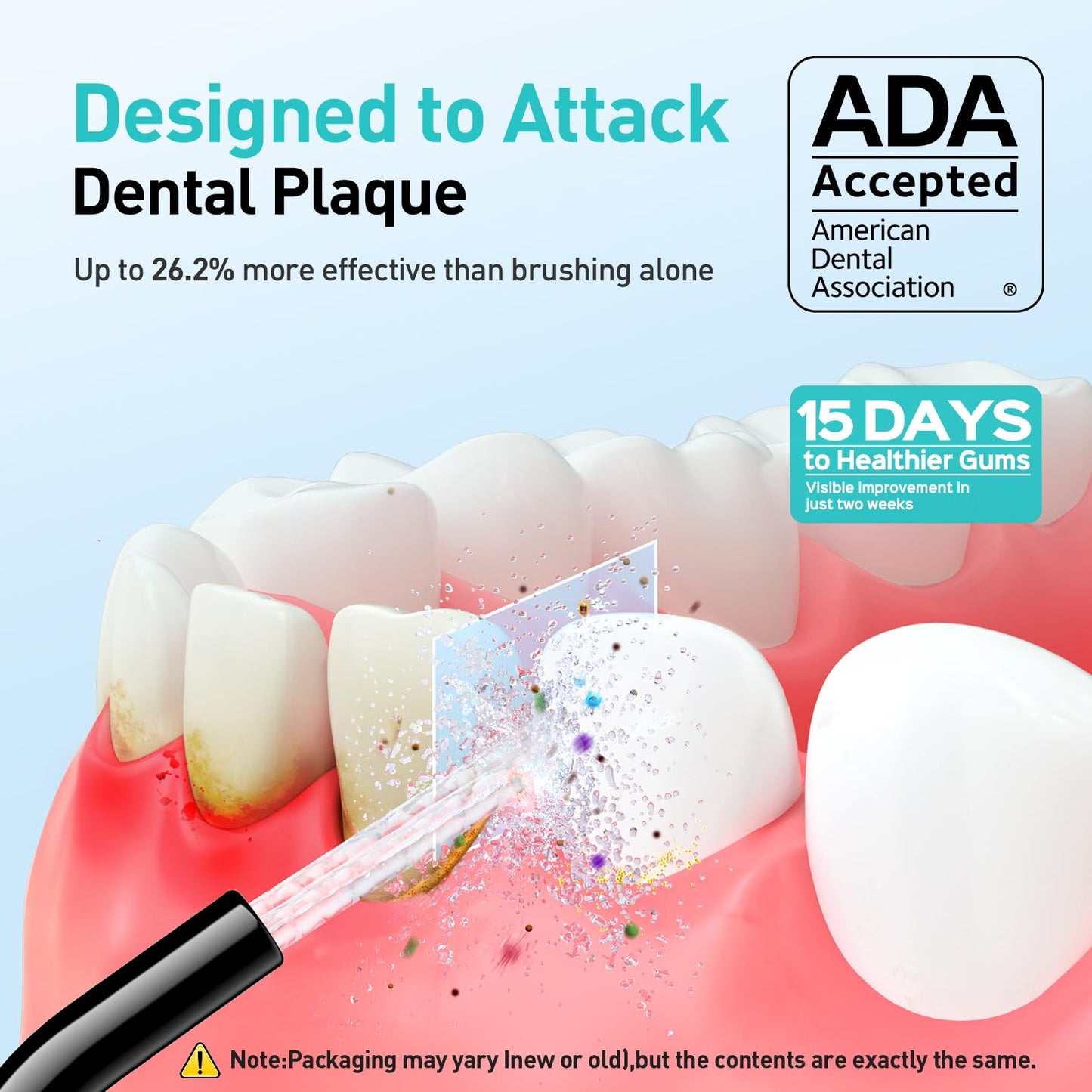 COSLUS Water Dental Flosser Teeth Pick C20: ADA Accepted, Portable Cordless Oral Irrigator 300ML Rechargeable Travel Irrigation Cleaner IPX7 Waterproof Electric