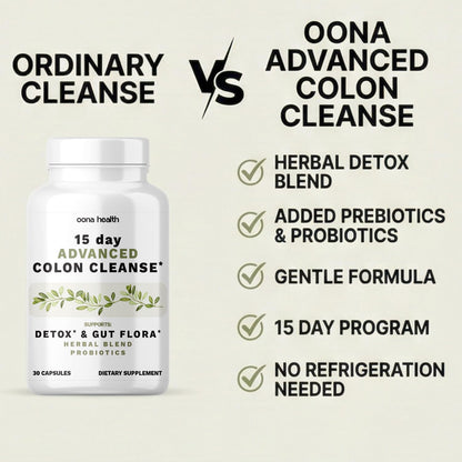 15 Day Advanced Colon Cleanse, Probiotics & Natural Herbs, Supports Detox & Gut Flora for Women & Men, with Cascara Sagrada, Psyllium Husk & Senna Leaf