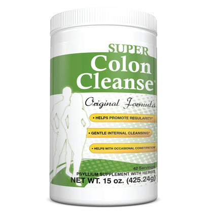 Health Plus Super Colon Cleanse Original Formula (1990-2025), 15 oz Powder, 42 Servings, with Psyllium Husk and Senna Leaf
