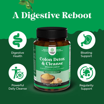 Herbal Colon Cleanse for Women & Men - 15 Day Gut Cleanse Detox for Women & Men with Senna Leaf Cascara Sagrada & Psyllium Husk for Fasting Acting Relief