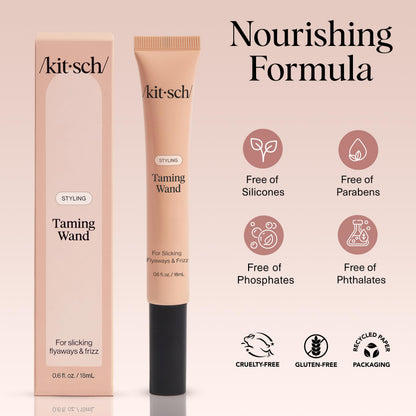 Kitsch Hair Taming Wand - Fly Away Stick For Hair with Biotin, Aloe & Vitamin E | Clear Hair Mascara for Flyaways, Slick Back Style