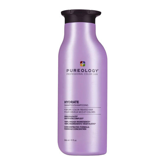 Pureology Hydrate Shampoo - For Dry or Color Treated Hair, Moisturizing Shampoo For Hydration & Softness, Protects Color Vibrancy,