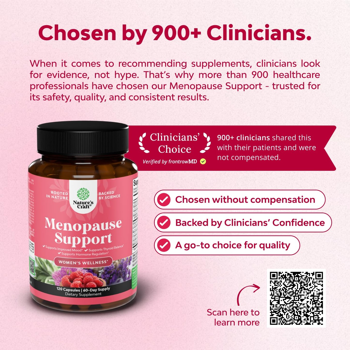 Natures Craft Complete Herbal Menopause Supplement for Women - Female Hormone Balance Capsules for Night Sweats Hot Flashes & Mood Swings with Dong Quai