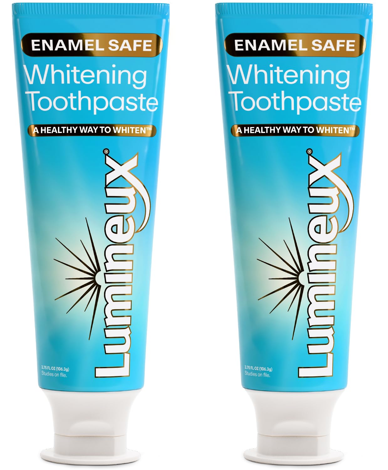 Lumineux Teeth Whitening Toothpaste 2 Pack Peroxide Free Enamel Safe for Sensitive Whiter Teeth, Fluoride Free, No Alcohol, Artificial Colors,