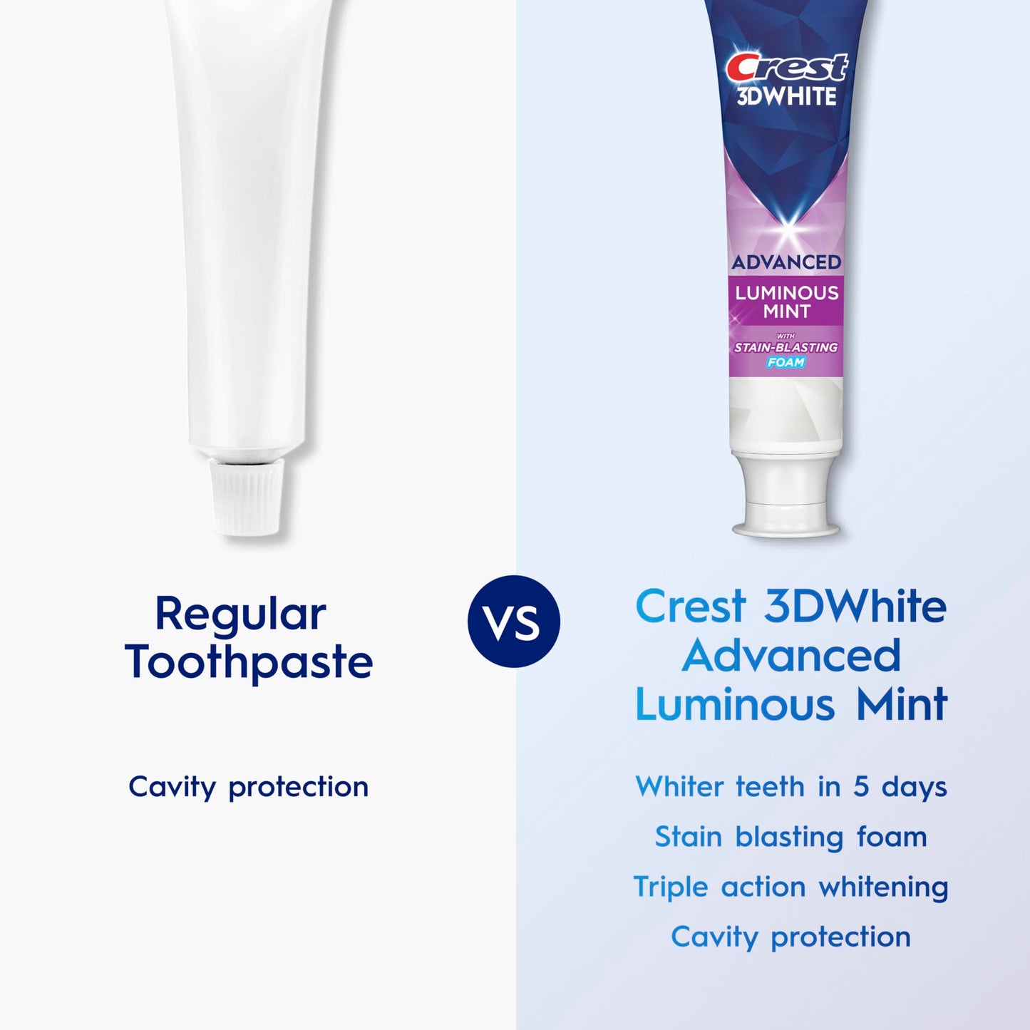 Crest 3D White Advanced, Teeth Whitening Toothpaste for Adults, 3.7 oz, 4 Pack, Cavity Protection Fluoride Toothpaste,