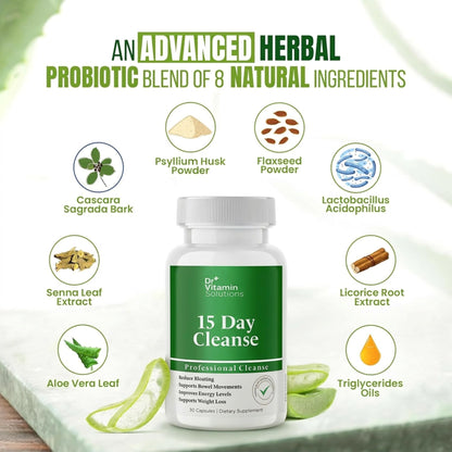 15 Day Gut Cleanse Detox for Women, GLP Support - Natural Colon & Detox Cleanse  - Bloating & Constipation Relief