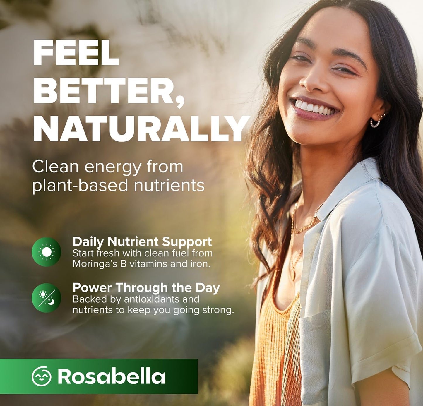 Rosabella Moringa Gummies – Moringa Leaf Extract 1000mg Equivalent Per Serving – Natural Energy & Balance – Non-GMO, Gluten-Free Superfood