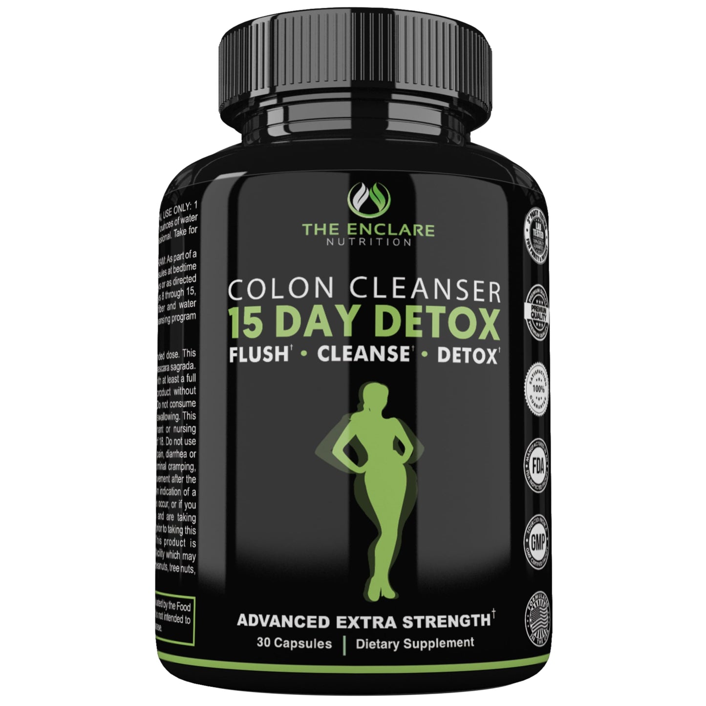 THE ENCLARE NUTRITION Colon Cleanse 15 Day Gut Cleanse Pills - Colon Cleanser for Women & Men - Psyllium Probiotic Laxatives for Constipation, Bloating Relief,