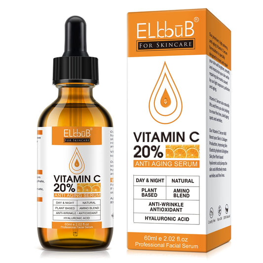 Premium 20% Vitamin C Serum For Face with Hyaluronic Acid, Retinol & Amino Acids - Boost Skin Collagen,Hydrate & Plump Skin,