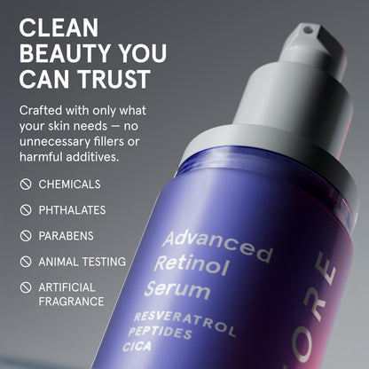 iRestore Retinol Serum for Face - 1% Retinol with Peptides & Hyaluronic Acid - Anti Aging Night Serum for Sensitive Skin - Fragrance Free