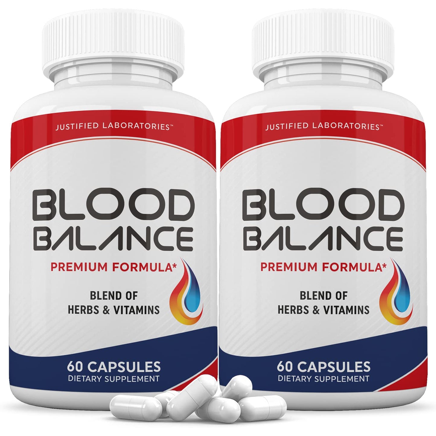 Justified Laboratories Blood Balance - 60 Capsules, Pack of 2 - Advanced Circulatory Support Formula with a Blend of Herbs & Vitamins - 60 Servings