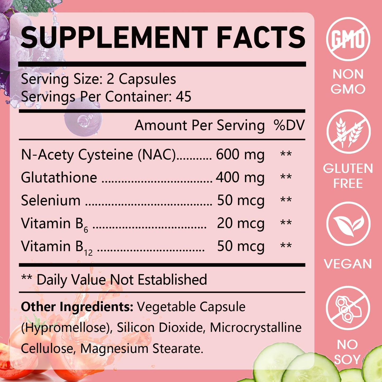 OMOGS Glutathione & NAC Supplement, with vtamin B & Selenium, Supports Liver Health, Cellular, Antioxidant, Energy Production & Immune