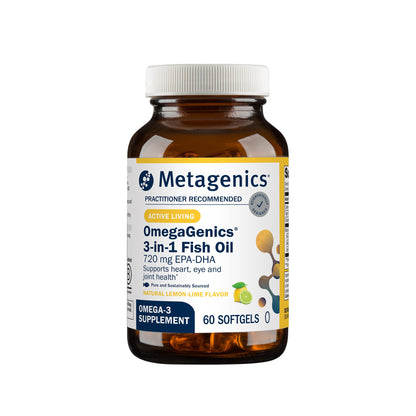 Metagenics OmegaGenics Fish Oil EPA-DHA 720 mg - High Potency Omega-3 Supplement - Supports Heart, Joint, Brain & Immune Health* - Sustainably Sourced,