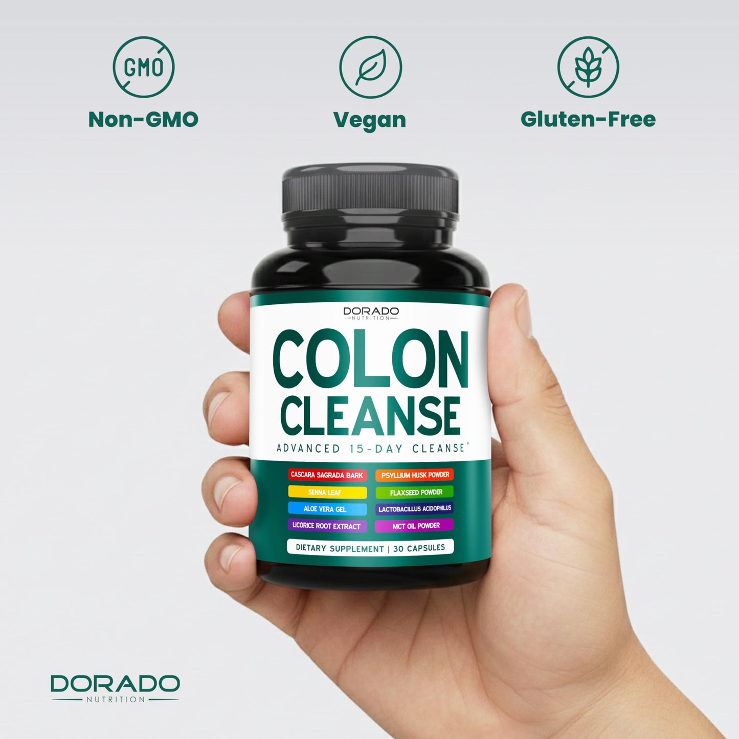 Colon Cleanse & Detox 15 Day Gut Cleanse (30 Count) Intestinal Cleanse Pills & Probiotic for Gentle Laxative & Bowel Relief for Stomach Bloating - Third Party Tested, Vegan, Non-GMO - Made in USA