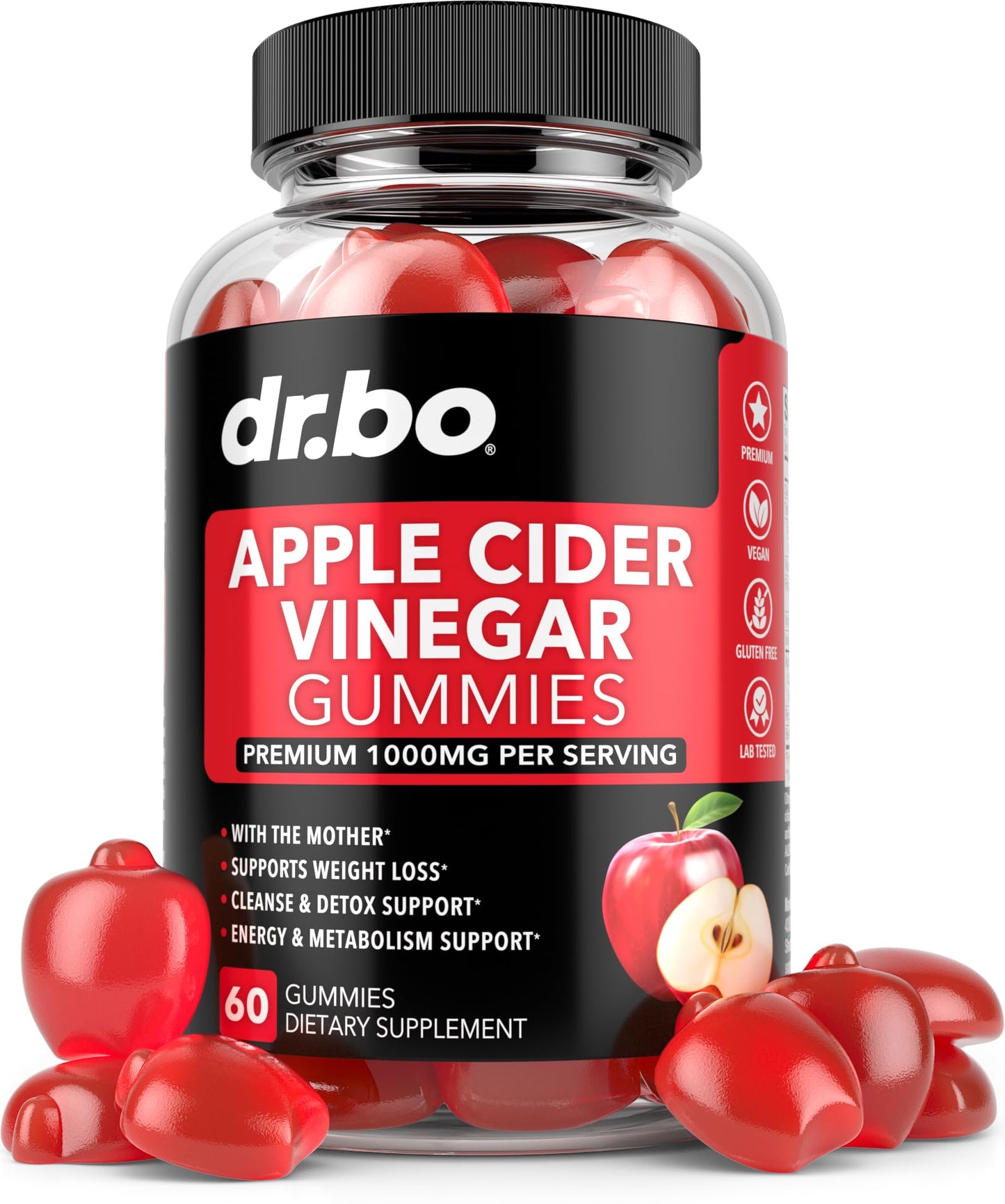 ACV Apple Cider Vinegar Gummies - Natural Support for Advanced Weight Loss, Detox, Cleansing, Digestion Plus Gut Health - ACV Gummies Supplements with 1000MG Apple Cider