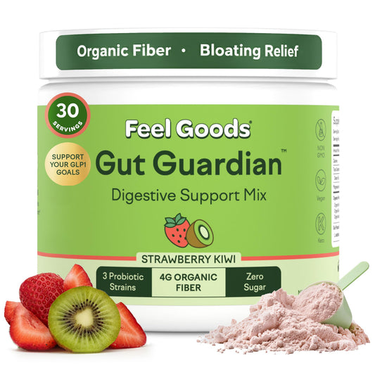 Feel Goods Gut Guardian, Gut Health Powder Drink Mix - Probiotic Fiber with Prebiotics & L Glutamine for Digestive Health, Bloating Relief & Digestion Support,