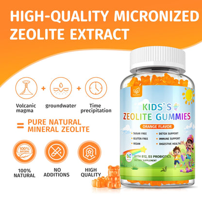 Zeolite Detox for Kids Gummies, Pure Natural Zeolite Clinoptilolite, Adults & Kids Heavy Metals, Focus, Gut & Immune Support