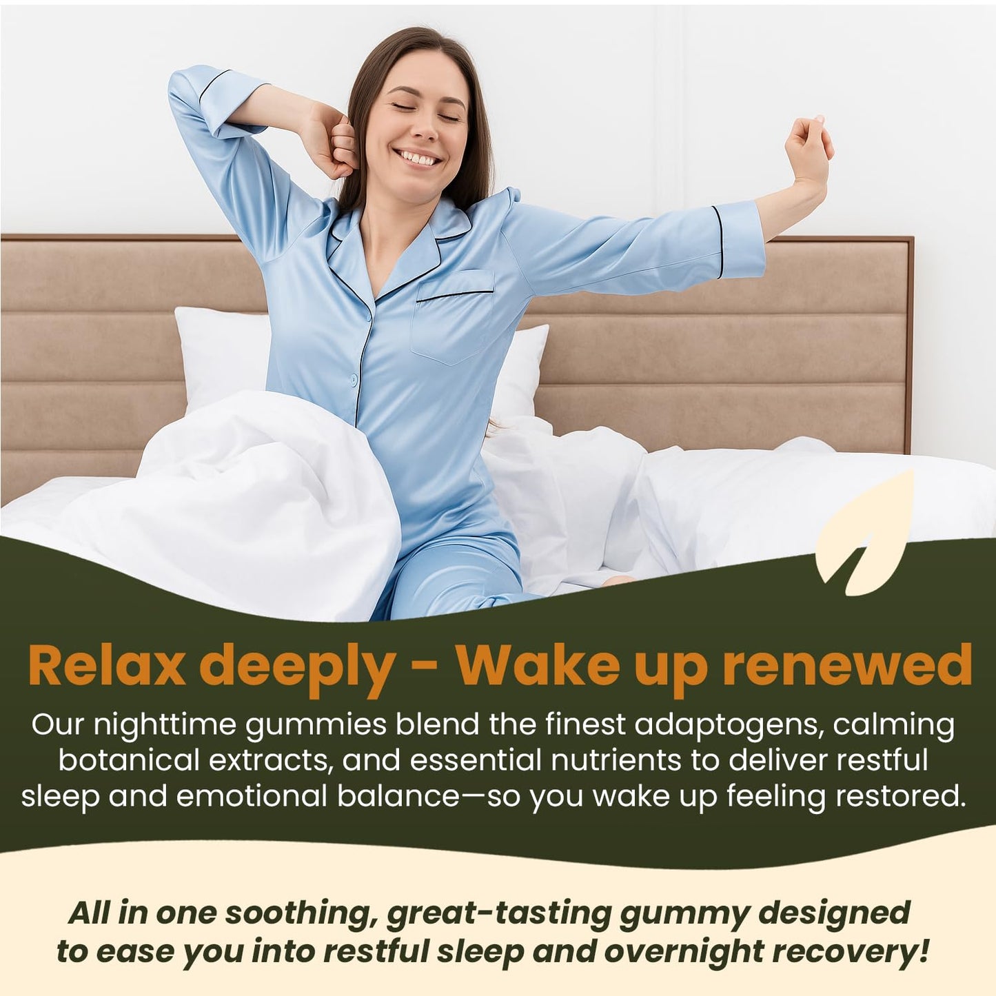 Night Gummies – Melatonin-Free, Reishi, Ashwagandha, Valerian, Magnesium, Resveratrol & Relaxing Botanicals – Supports Evening Calm