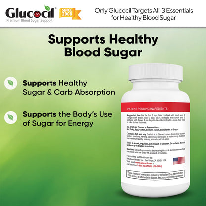 Glucocil – Softgels - Premium Blood Sugar Support - New Clinical Study Published March 2026-3 Million Bottles Sold - Supports the 3 Essentials