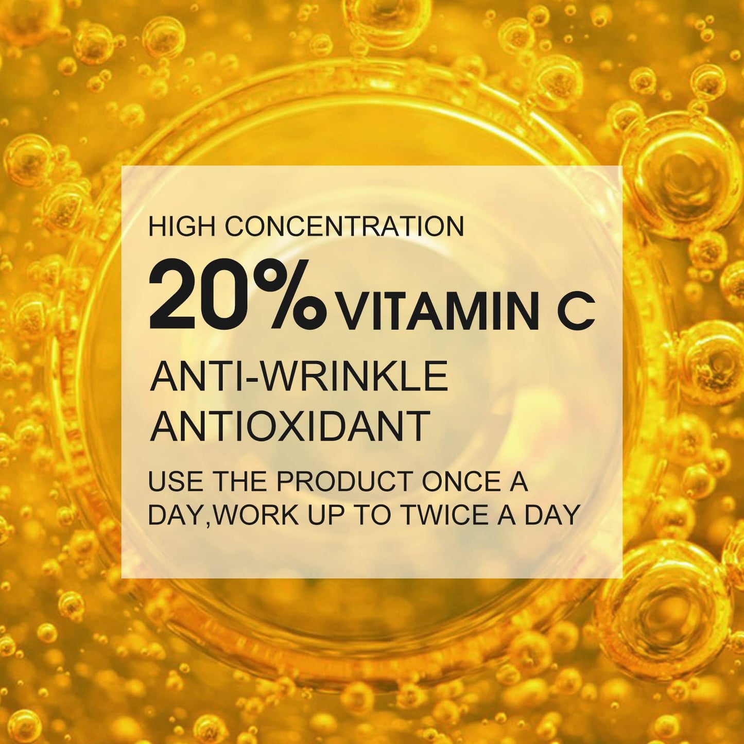 Premium 20% Vitamin C Serum For Face with Hyaluronic Acid, Retinol & Amino Acids - Boost Skin Collagen,Hydrate & Plump Skin,