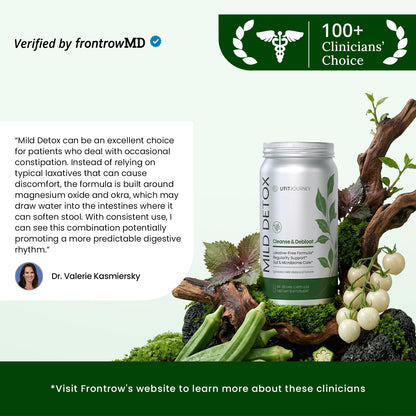 U+FITJOURNEY Mild Detox 12-in-1 Senna-Free Gut & Colon Cleanse - Non-Stimulant Overnight Constipation Relief & Debloat for Women & Men with Prebiotic
