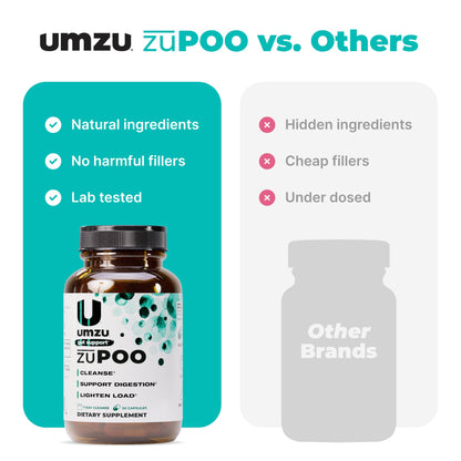 UMZU zuPOO Gut Cleanse Detox, 30 Capsules – 7-Day Natural Colon Cleanse with Cascara Sagrada & Magnesium Citrate – Vegan, Non-GMO