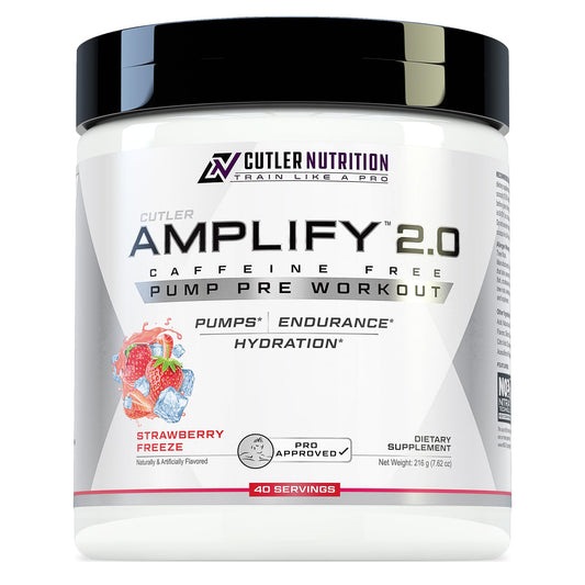 Cutler Nutrition Amplify Pump Pre Workout Caffeine Free Nitric Oxide Booster containing Arginine and Citrulline Pre-Workout for Maximum Pumps Flavor Strawberry Cutler NutritionBuy Supplements Australia