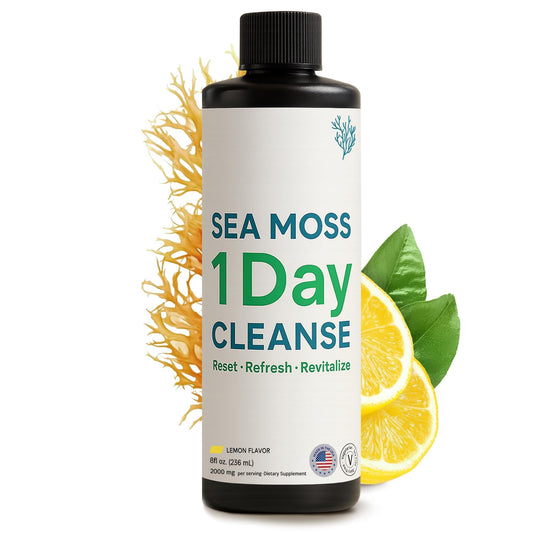 Atlantic Naturals - 1 Day Colon Cleanse Full Body Detox Drink - Sea Moss Supplement for Women & Men, Gut Health, Kidney & Liver Immune Energy Enhancer