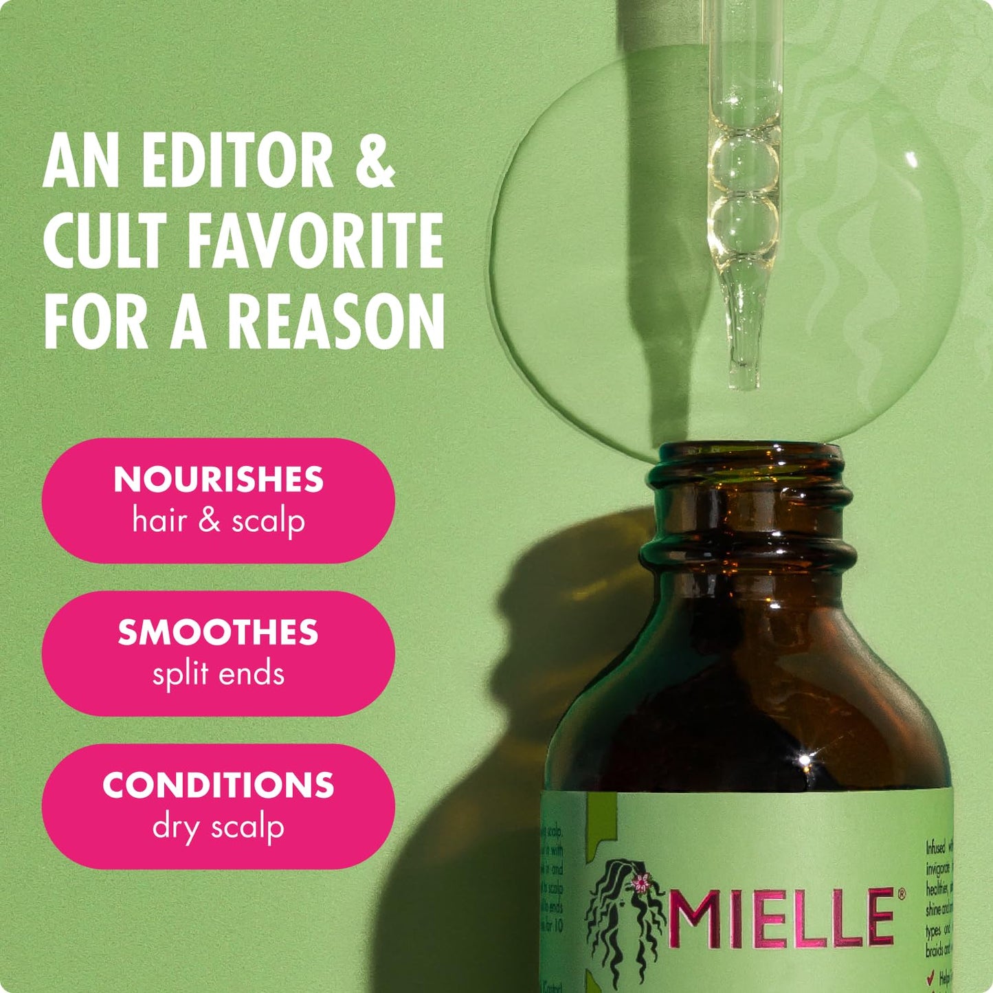 Mielle Organics Rosemary & Mint Hair Oil - Strengthening Biotin Oil Infused Frizzy & Damaged Hair Care - Split Ends & Dry Scalp Treatment