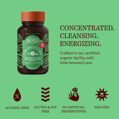 Herbs Etc. ChlorOxygen Chlorophyll Concentrate Softgels - High-Potency Chlorophyll for Detoxification Support - Deodorizing - Skin, Gut