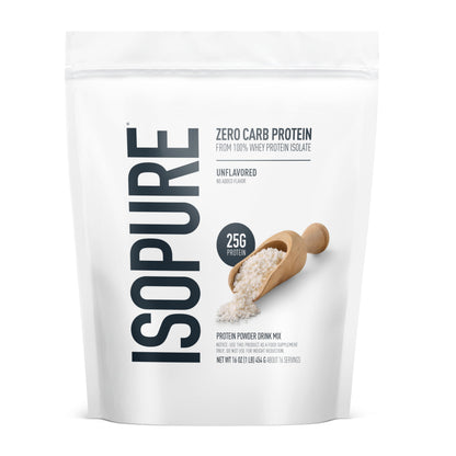 Isopure Zero Carb 100% Pure Whey Isolate Protein Powder, Gluten Free, with Vitamins, Unflavored, 25g Protein Per Serving,