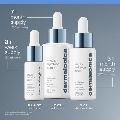 Dermalogica Circular Hydration Face Serum with Hyaluronic Acid - Deep Hydrating and Long Lasting, 0.34 fl oz