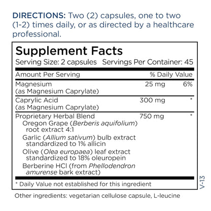 Metabolic Maintenance Happy Belly - Gut, GI + Detox Support with Caprylic Acid, Black Walnut, Olive Leaf + Barberry Supplement