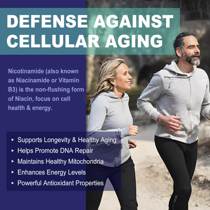 NEVISS Nicotinamide 500mg Gummies, Niacinamide Supplement with Collagen Peptides, (Flush Free Niacin) Vitamin B3 Niacinamide for Anti-Aging, NAD+ Levels,