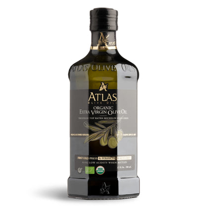 Atlas Organic Cold Pressed Moroccan Extra Virgin Olive Oil, Polyphenol Rich | EVOO From Morocco, Newly Harvested Unprocessed from One Single Family Farm